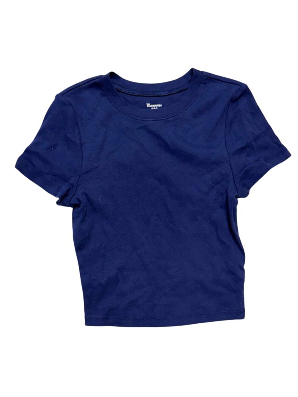 NWT No Boundaries Dark Blue Navy Fitted Cropped Baby Tee
